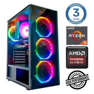 INTOP Ryzen 5 5600X 64GB 500SSD M.2 NVME+2TB RX5700 XT 8GB no-OS